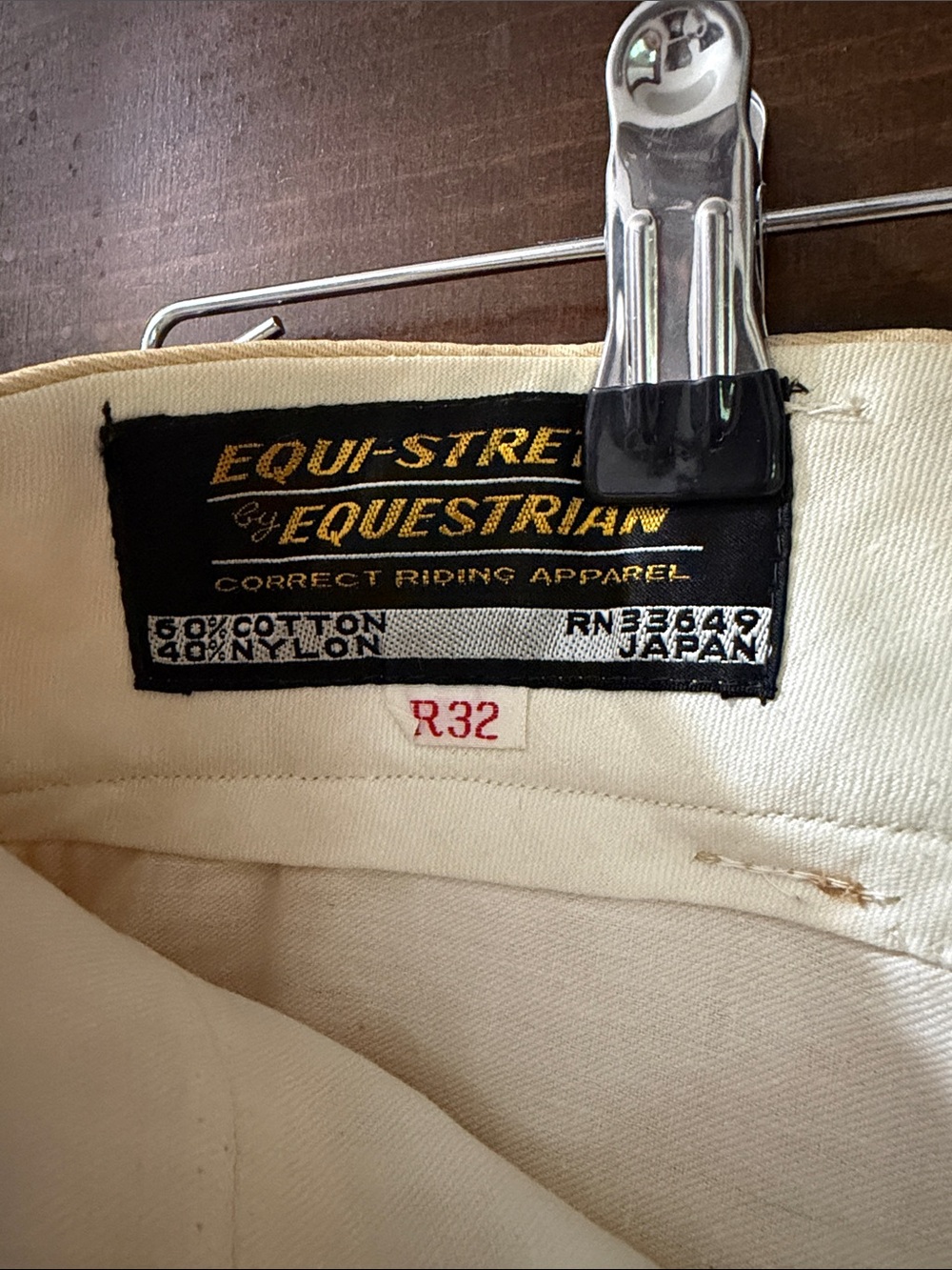 Men's Khaki Riding Chinos - Cream